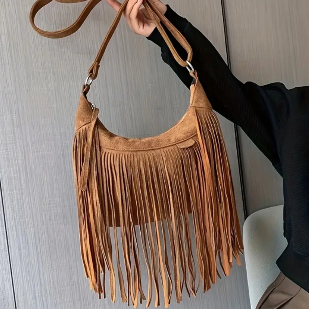 Fringe Suede Crossbody Bag